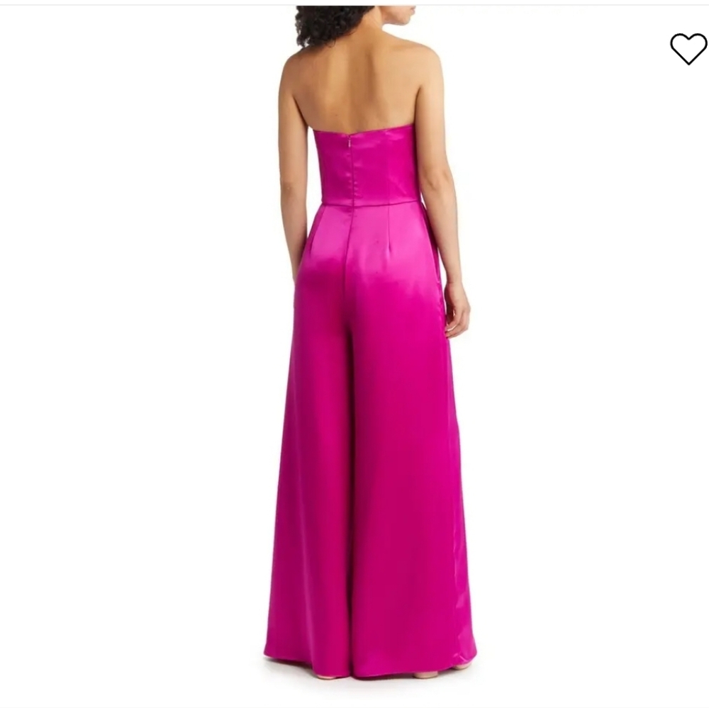 Amsale Strapless Satin Jumpsuit - Picture 3 of 16